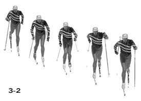 arm swing parallel with the skis